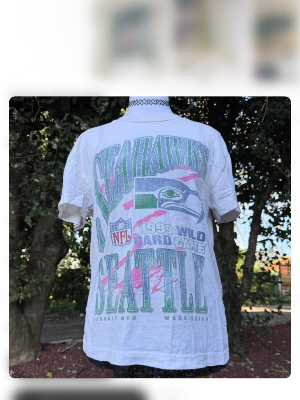 Abercrombie & Fitch White Seattle Seahawks Graphic Tee